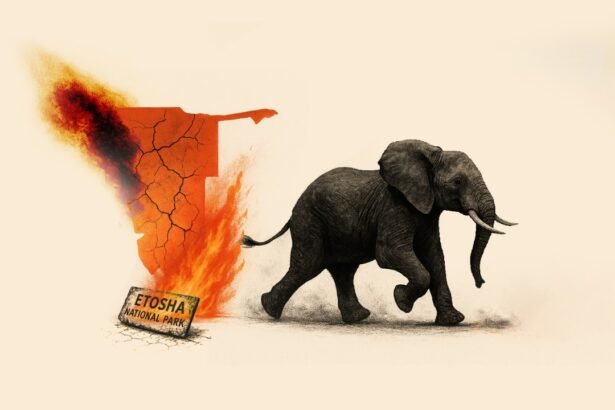 When Elephants Run from Fire Namibia’s Battle to Save Etosha