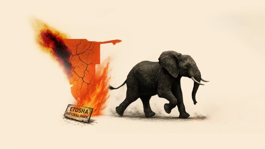 When Elephants Run from Fire Namibia’s Battle to Save Etosha