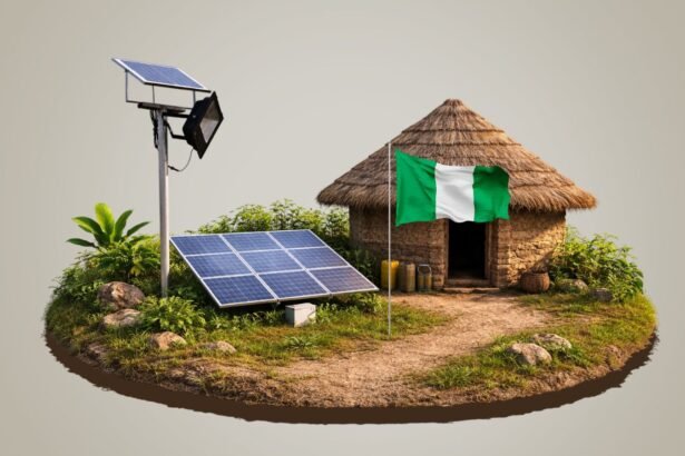 Solar mini-grid powering rice milling and small businesses in Namu, Plateau State, Nigeria, showing how public-private partnerships support Africa's green transition and rural livelihoods