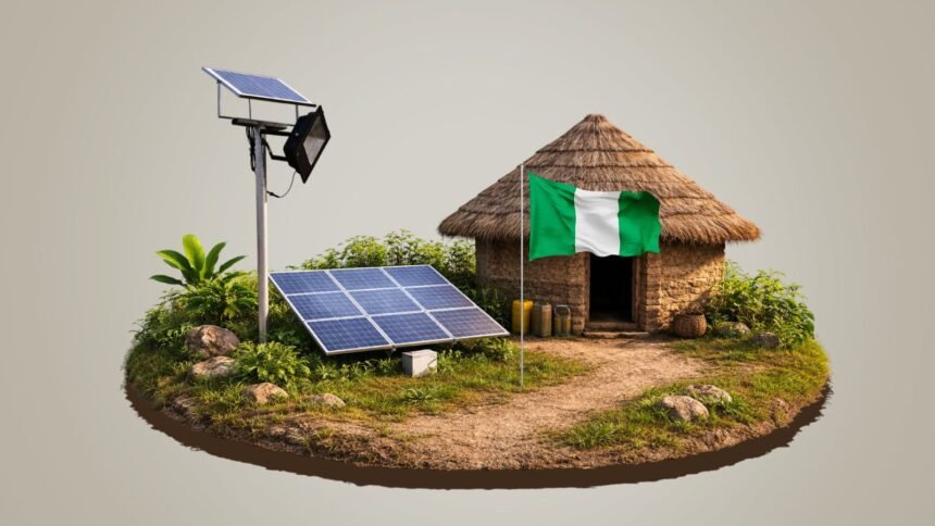 Solar mini-grid powering rice milling and small businesses in Namu, Plateau State, Nigeria, showing how public-private partnerships support Africa's green transition and rural livelihoods
